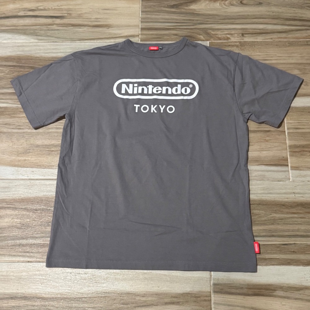 Nintendo Tokyo Official Store Exclusive Logo Graphic T-Shirt Gray XXL